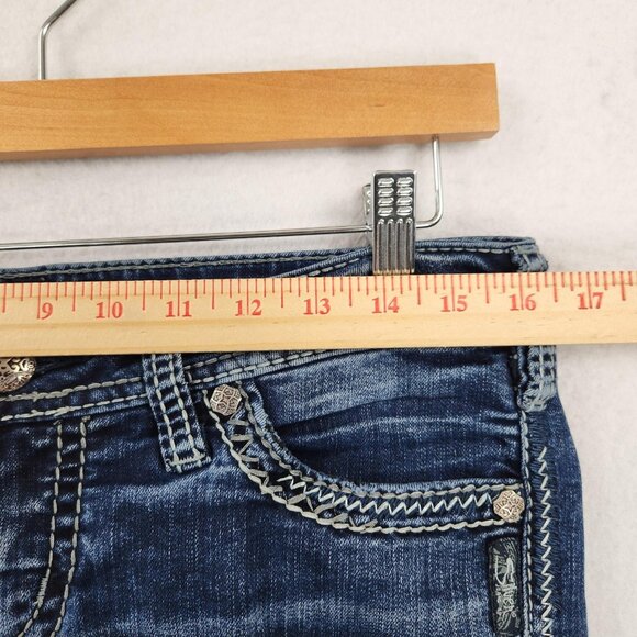 Silver Jeans Womens 29x33 Blue Suki Bootcut Stretch Dark Wash Low Rise Denim - Picture 4 of 15